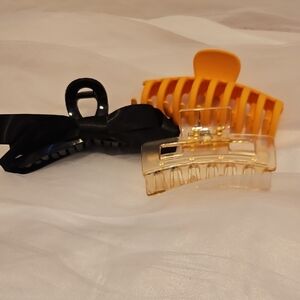 Claw Clip Set Black, Orange, and Gold